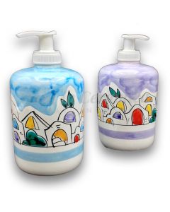 Dosatore sapone mani in ceramica vietrese DECORO NAIF
