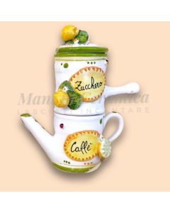 Caffettiera Napoletana in ceramica di Vietri linea Limoni