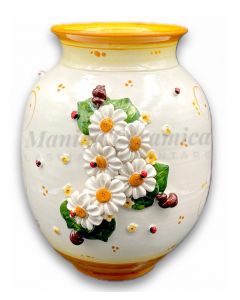 Vaso per fiori in ceramica di Vietri Linea Le Margherite 