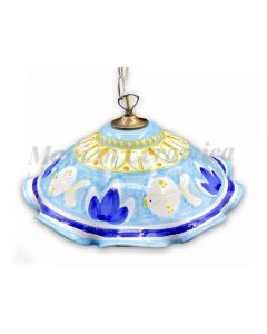 Lampadario in ceramica vietrese DECORO PESCE PALLA