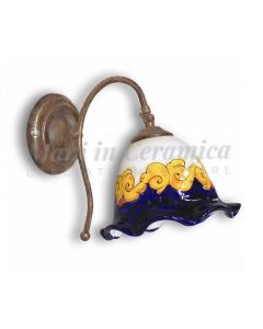 Applique a campanella singola in ceramica vietrese DECORO BAROCCO