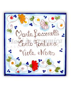 Mattonella personalizzabile Primula New in ceramica di Vietri