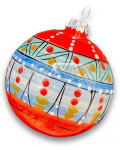 Pallina Natale decoro geometrico in ceramica di Vietri