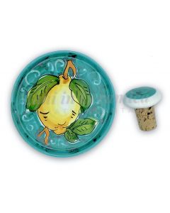 Sotto bottiglia in ceramica di Vietri con tappo 