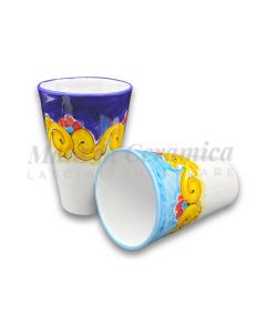 Bicchiere in ceramica vietrese DECORO BAROCCO