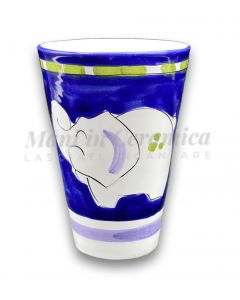 Bicchiere in ceramica vietrese DECORO ELEFANTE NEW