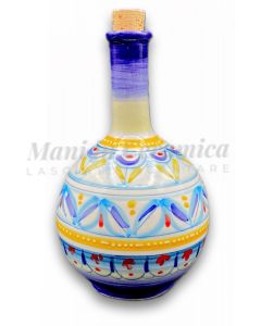 Bottiglia in Ceramica Vietrese a Palla (tappo in sughero) DECORO GEOMETRICO RAVELLO NEW
