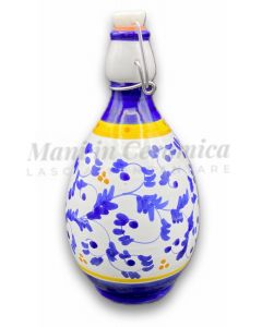 Bottiglia in Ceramica Vietrese con Tappo Ermetico DECORO BAROCCHETTO
