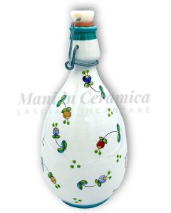 Bottiglia in Ceramica Vietrese con Tappo Ermetico DECORO CAMPANELLE