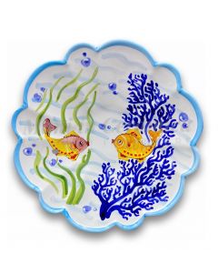 Centrotavola Margherita in ceramica vietrese DECORO FONDO MARE