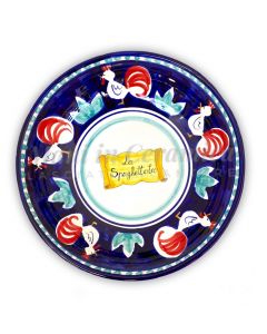 Coppa Spaghettata in ceramica vietrese DECORO GALLO
