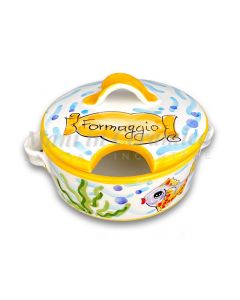 Formaggiera in ceramica Vietrese DECORO FONDO MARE