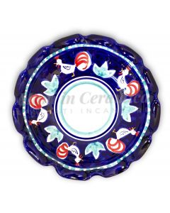 Fruttiera in ceramica vietrese DECORO GALLO