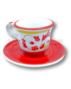 Tazzina con piattino caffè in ceramica di Vietri