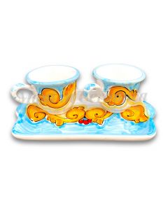 Servizio Caffè X 2 in ceramica vietrese DECORO BAROCCO