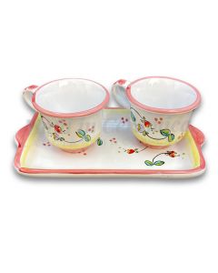 Servizio Caffè X 2 in ceramica vietrese DECORO CAMPANELLE