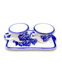 Servizio Caffè X 2 in ceramica vietrese DECORO CORALLO NEW