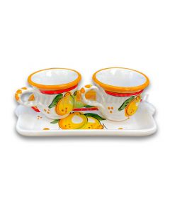 Servizio Caffè X 2 in ceramica vietrese DECORO LIMONE COSTIERA NEW