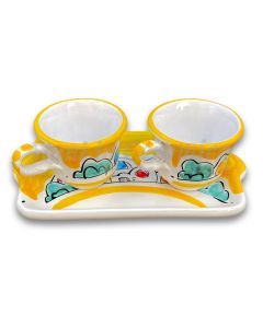 Servizio Caffè X 2 in ceramica vietrese DECORO NAIF