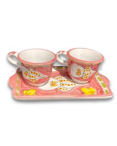 Servizio Caffè X 2 in ceramica vietrese DECORO POLPO NEW