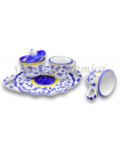 Servizio Caffè X 2 + Zuccheriera in ceramica vietrese DECORO BAROCCHETTO