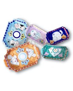 Vassoio rettangolare con angoli smussati in ceramica di Vietri