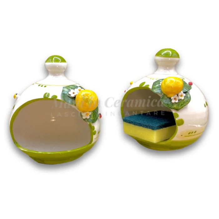 Porta spugne decoro limoni - Ceramica Massimino